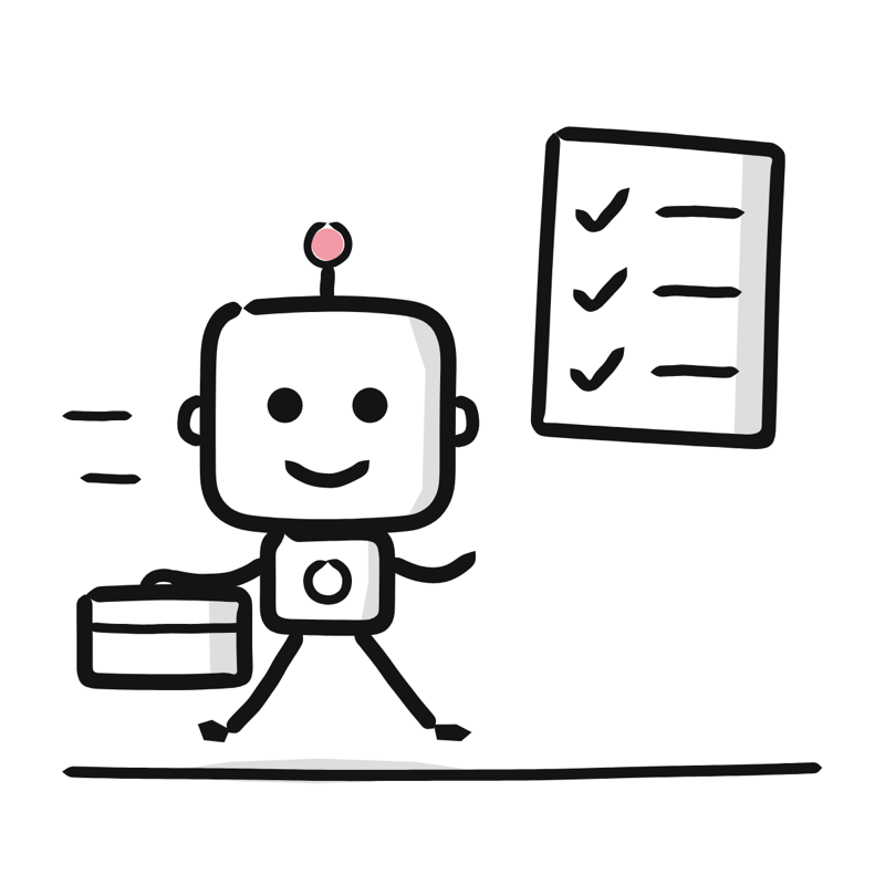 AI agent: a simple Big Heads style line drawing