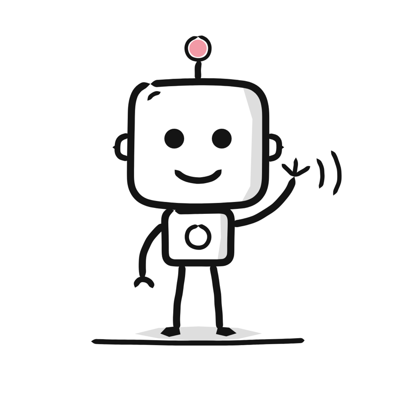 AI assistant: a simple Big Heads style line drawing