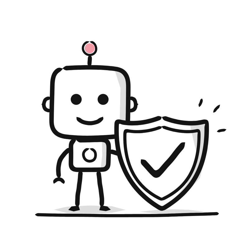 AI safety: a simple Big Heads style line drawing