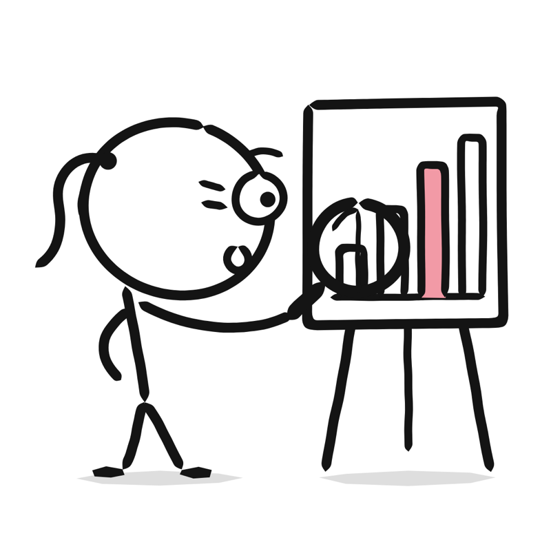 Analytics: a simple Big Heads style line drawing
