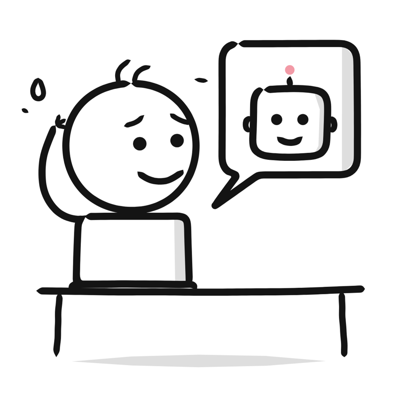 Asking AI for help: a simple Big Heads style line drawing