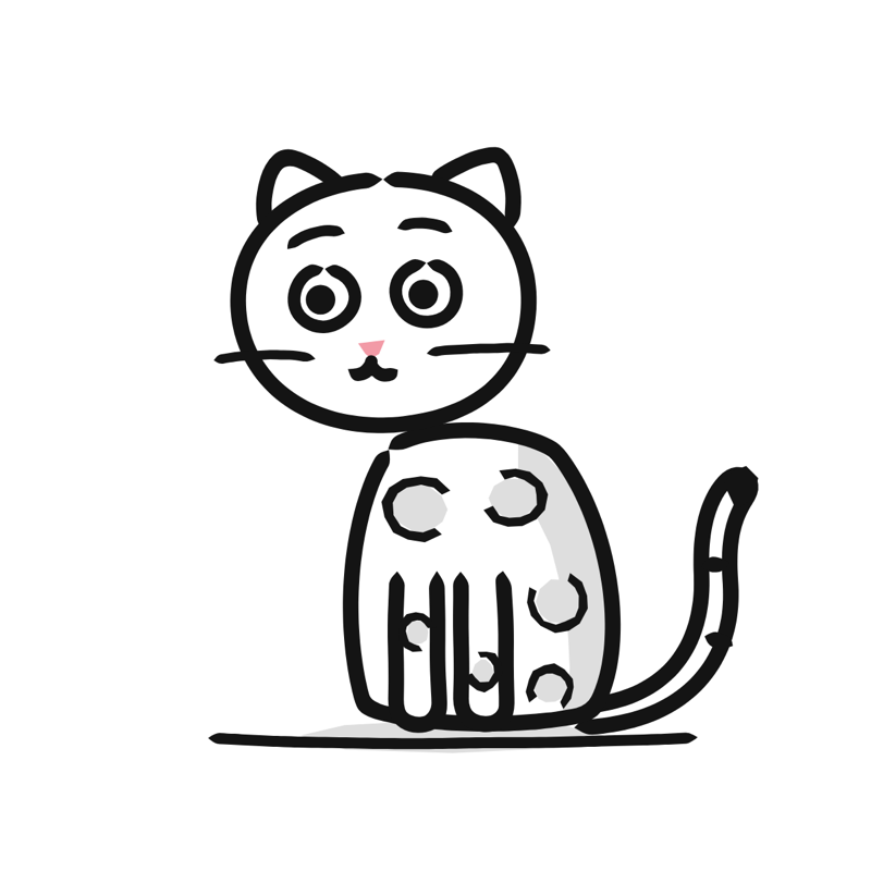 Bengal cat: a simple Big Heads style line drawing