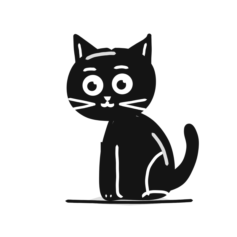 Bombay cat: a simple Big Heads style line drawing