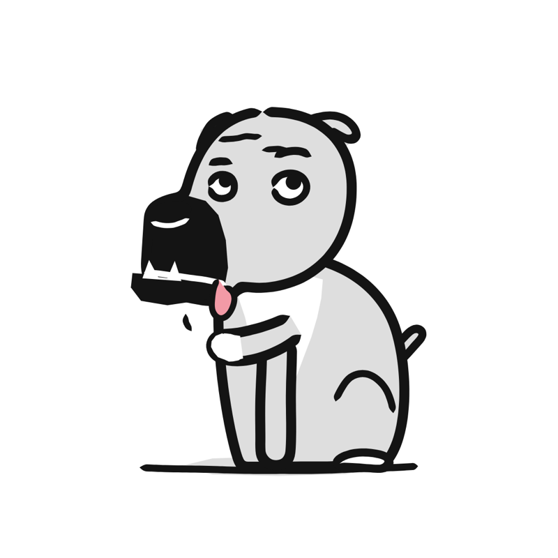 Boxer dog: a simple Big Heads style line drawing