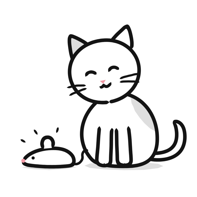 Bringing you a gift: a simple Big Heads style line drawing