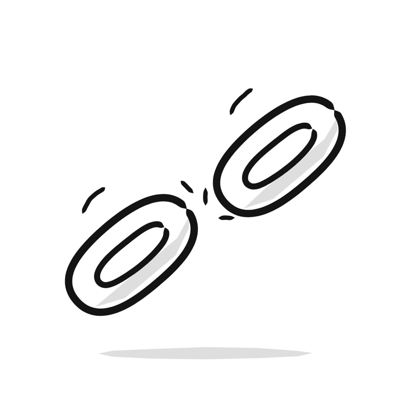 Broken link empty state: a simple Big Heads style line drawing