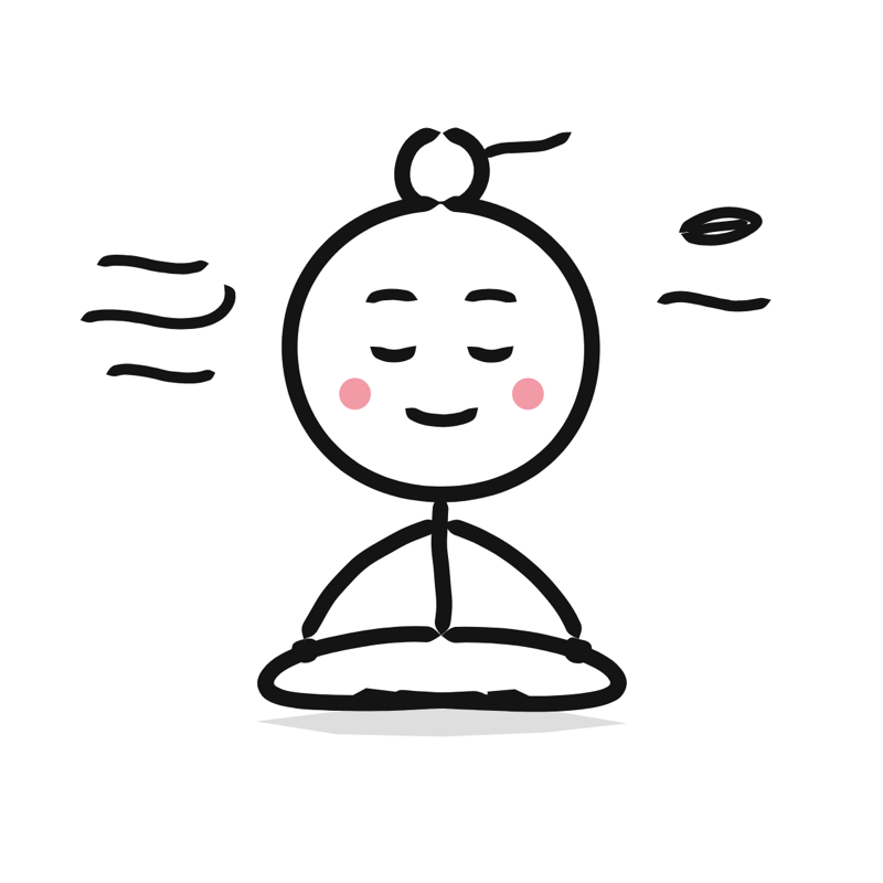 Calm: a simple Big Heads style line drawing