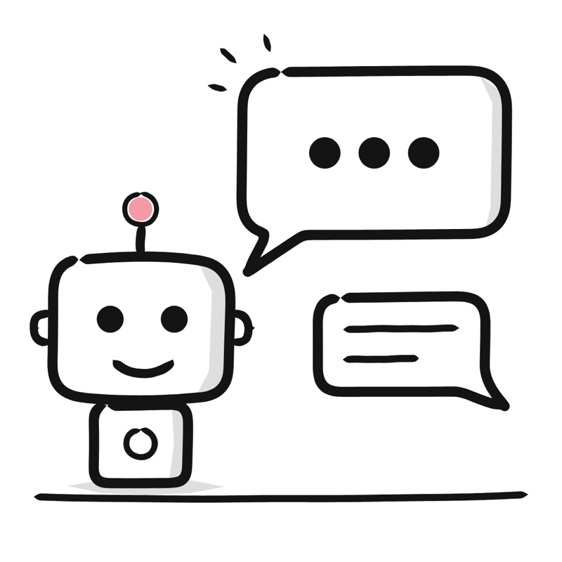 Chatbot: a simple Big Heads style line drawing