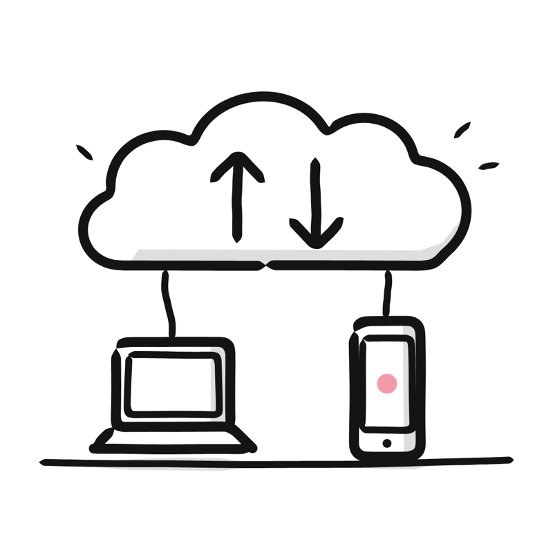 Cloud: a simple Big Heads style line drawing