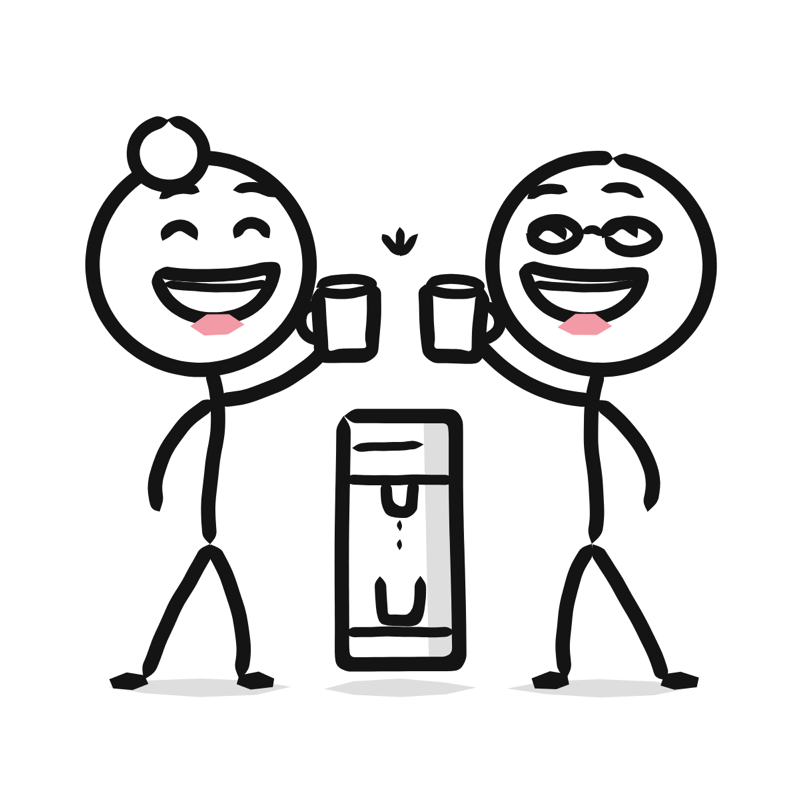 Coffee break: a simple Big Heads style line drawing