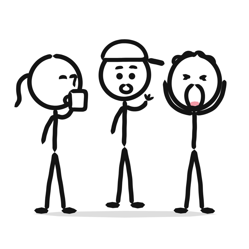 Daily standup: a simple Big Heads style line drawing
