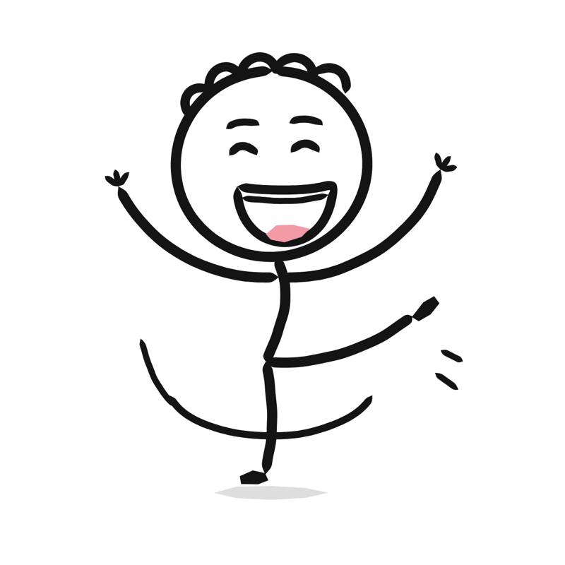 Dancing: a simple Big Heads style line drawing