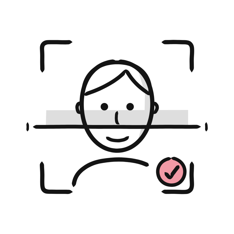 Face recognition: a simple Big Heads style line drawing