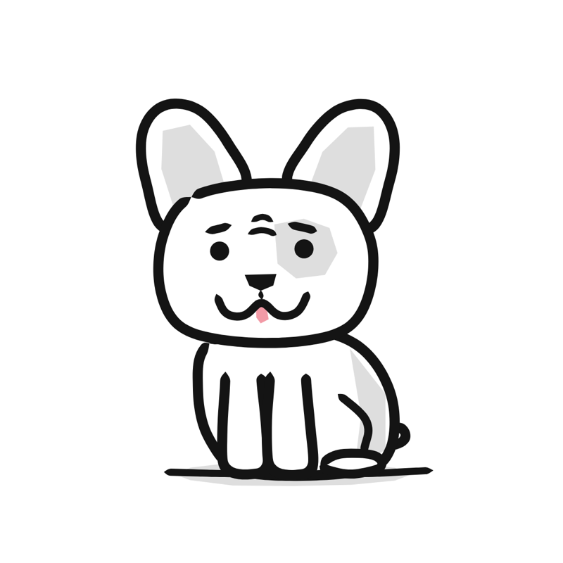 French Bulldog: a simple Big Heads style line drawing