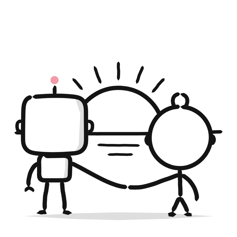 Future: a simple Big Heads style line drawing