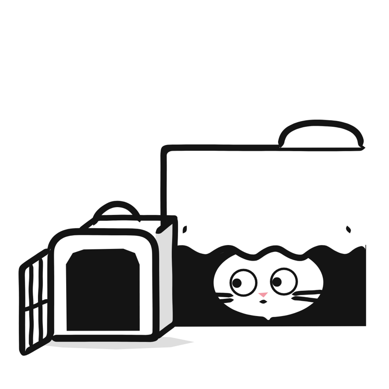 Hiding from the carrier: a simple Big Heads style line drawing