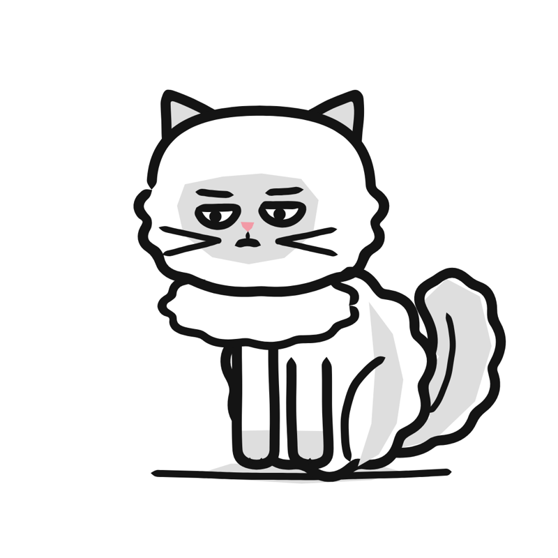 Himalayan cat: a simple Big Heads style line drawing