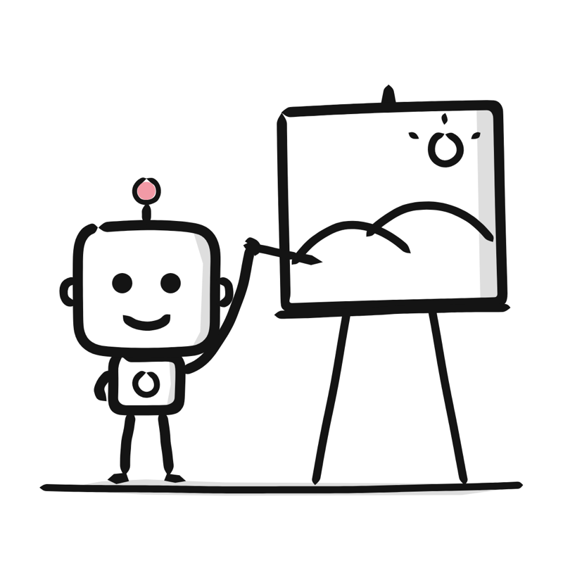 Image generation: a simple Big Heads style line drawing
