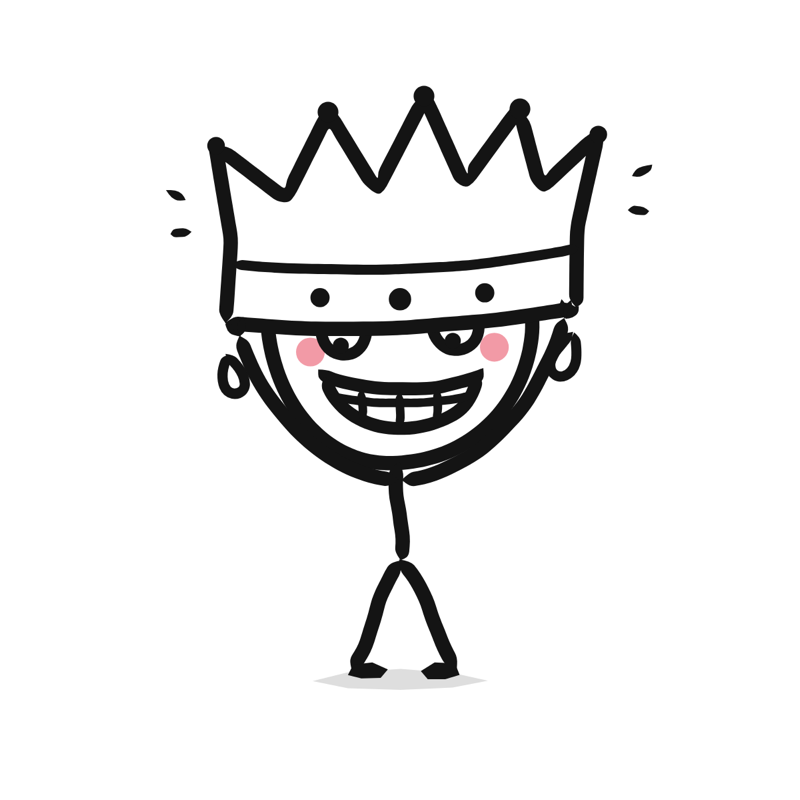 Impostor syndrome: a simple Big Heads style line drawing