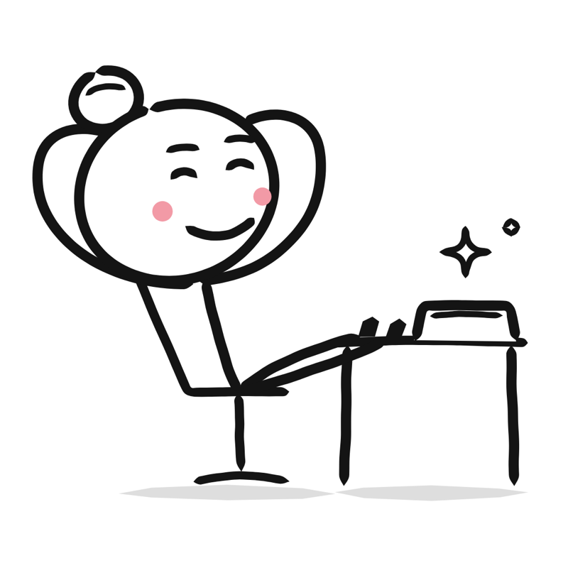 Inbox zero: a simple Big Heads style line drawing