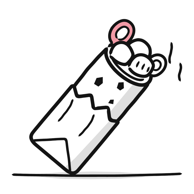 Kathi roll: a simple Big Heads style line drawing