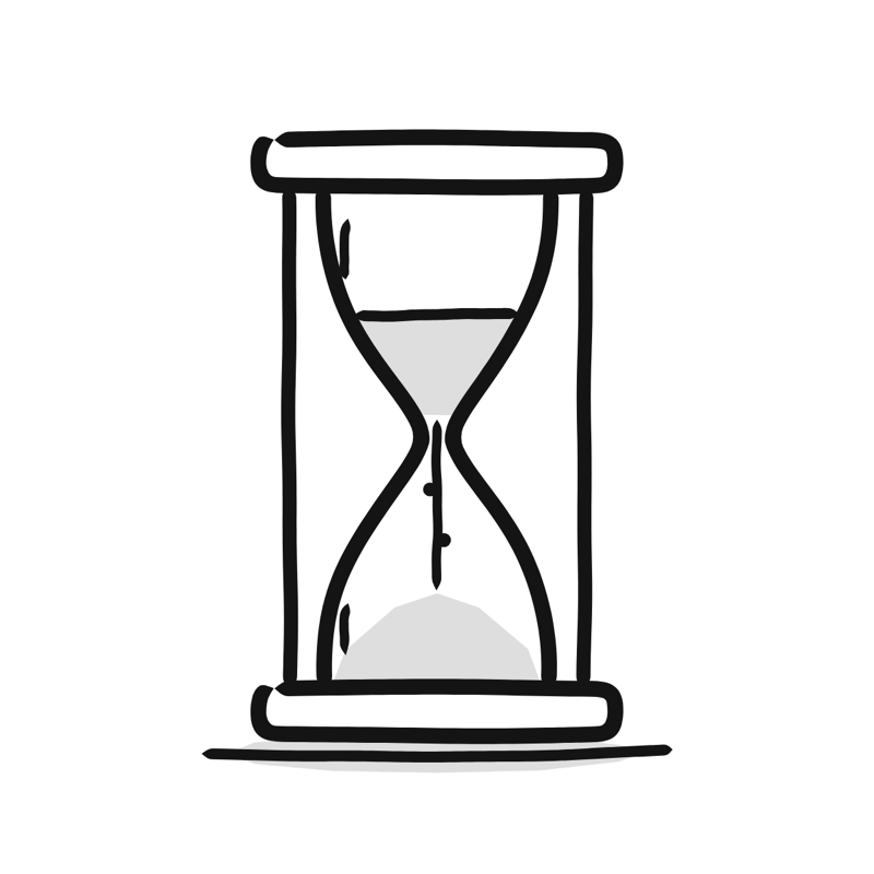 Loading empty state: a simple Big Heads style line drawing
