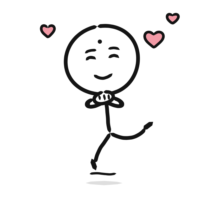 Love: a simple Big Heads style line drawing