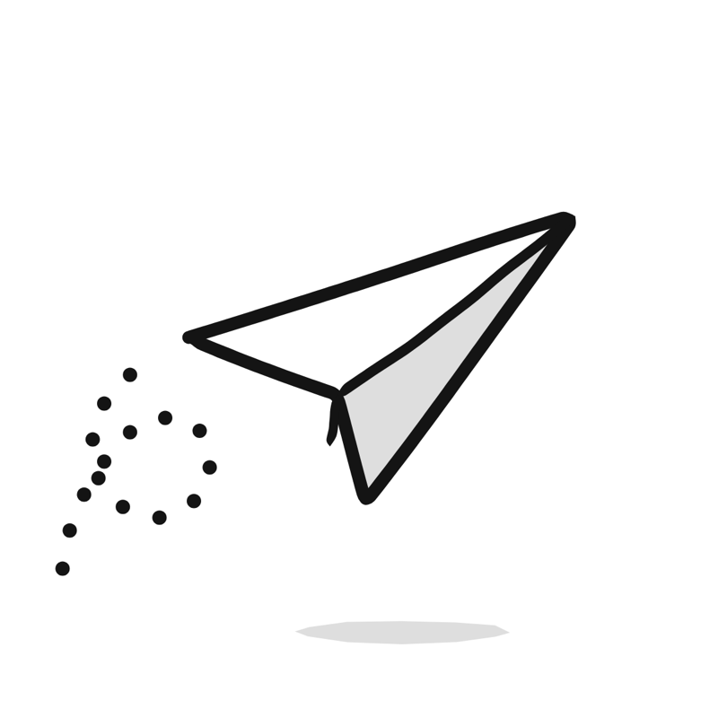 Message sent empty state: a simple Big Heads style line drawing