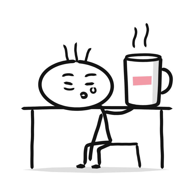 Monday morning: a simple Big Heads style line drawing