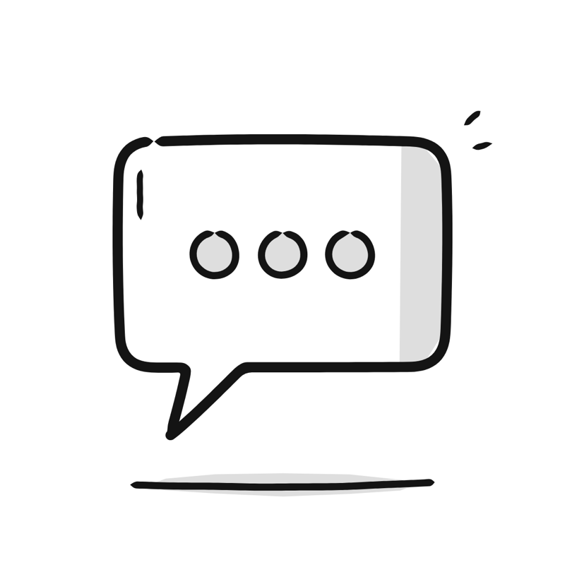 No messages empty state: a simple Big Heads style line drawing