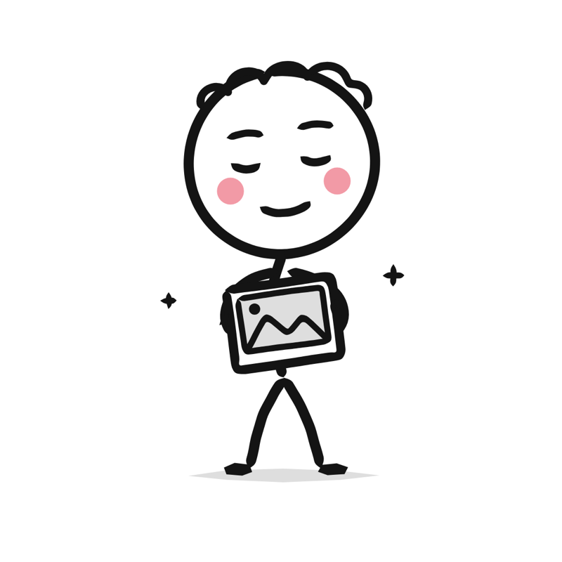 Nostalgia: a simple Big Heads style line drawing