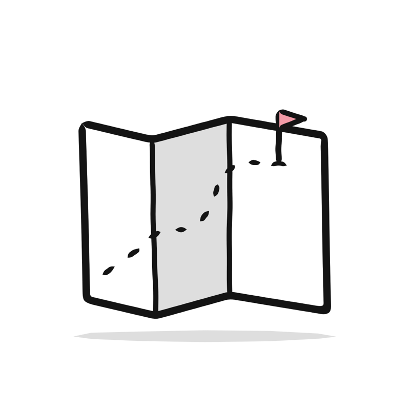 Page not found empty state: a simple Big Heads style line drawing