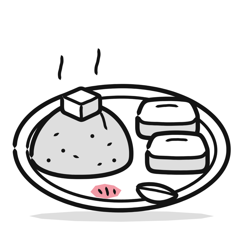 Pav bhaji: a simple Big Heads style line drawing