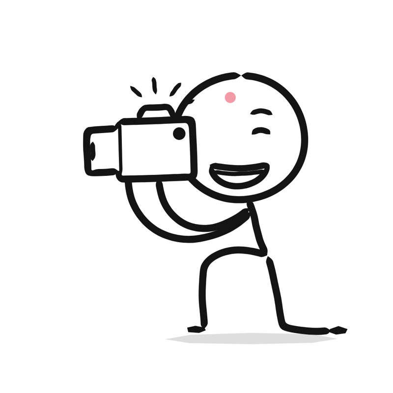 Photography: a simple Big Heads style line drawing