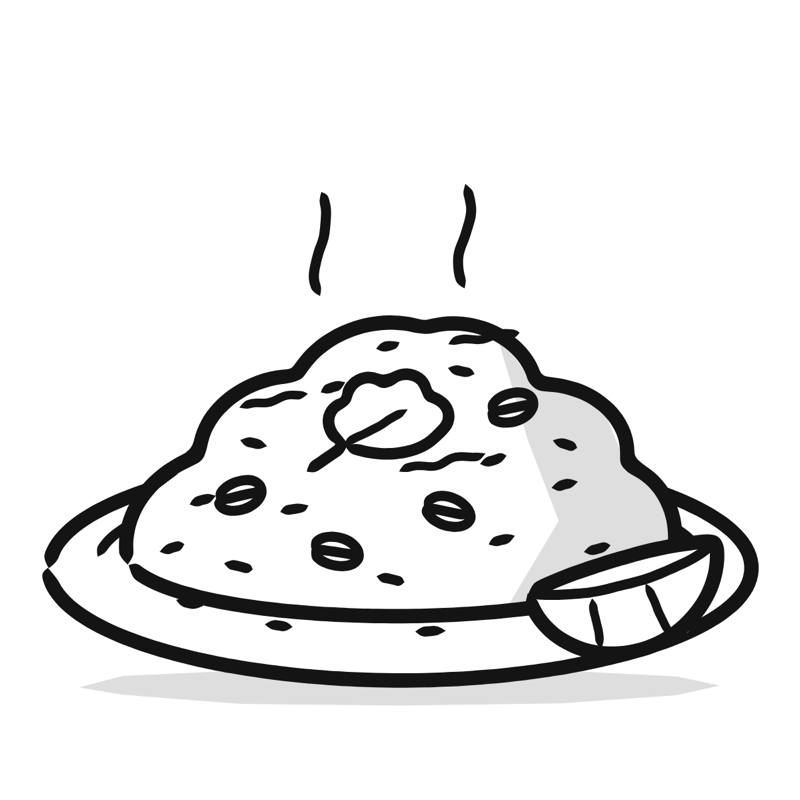 Poha: a simple Big Heads style line drawing