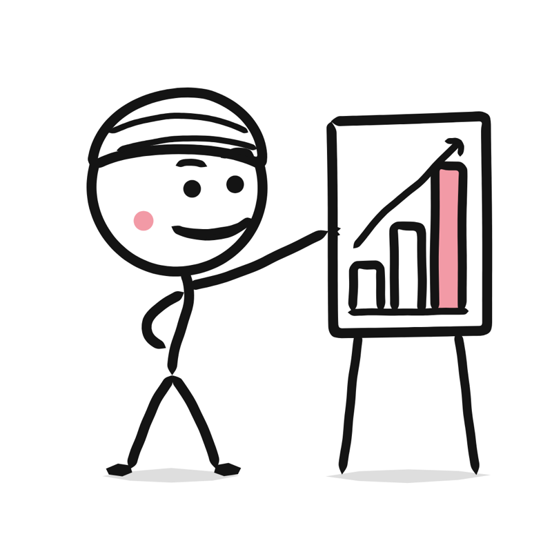 Presentation: a simple Big Heads style line drawing