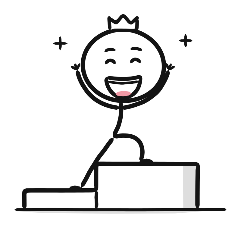 Promotion: a simple Big Heads style line drawing