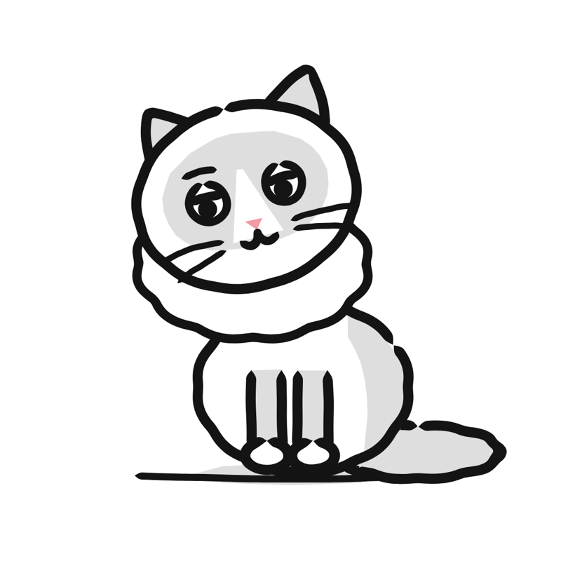 Ragdoll cat: a simple Big Heads style line drawing