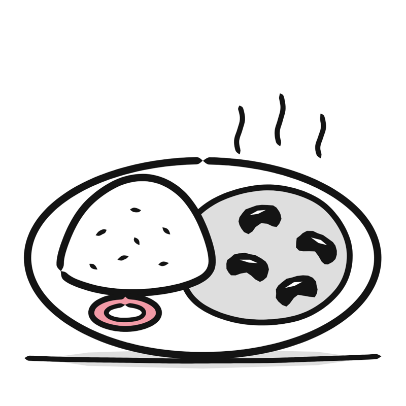 Rajma chawal: a simple Big Heads style line drawing