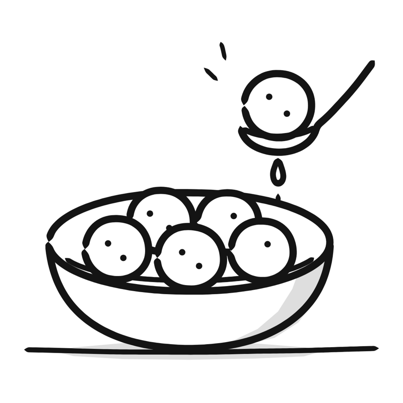 Rasgulla: a simple Big Heads style line drawing