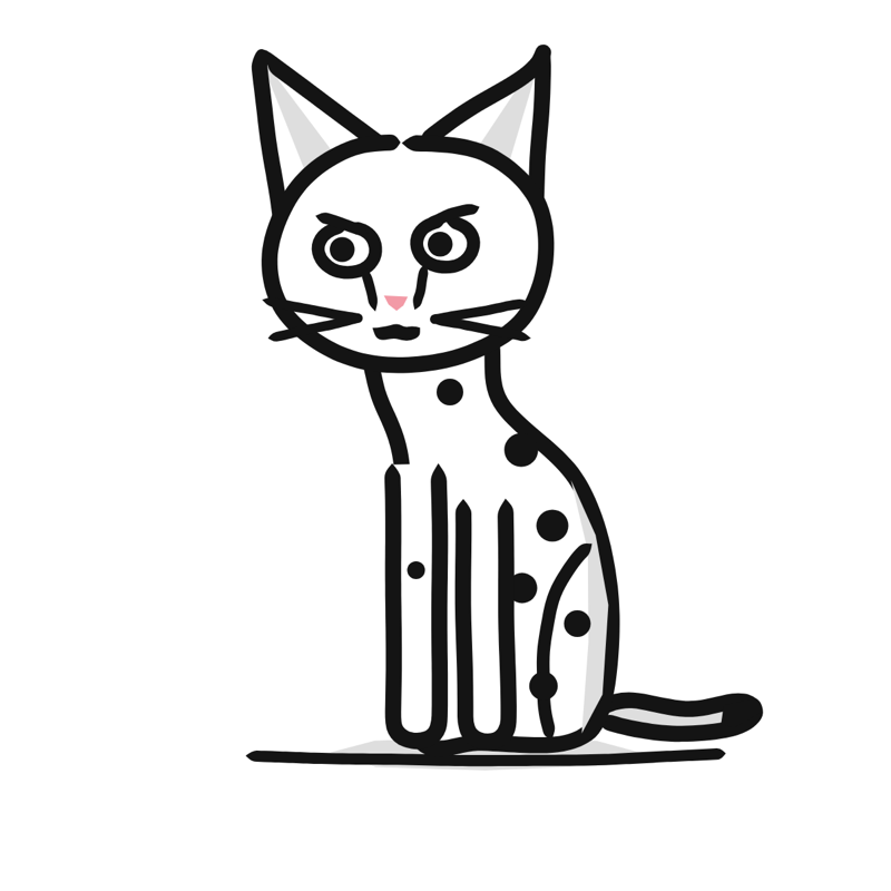Savannah cat: a simple Big Heads style line drawing