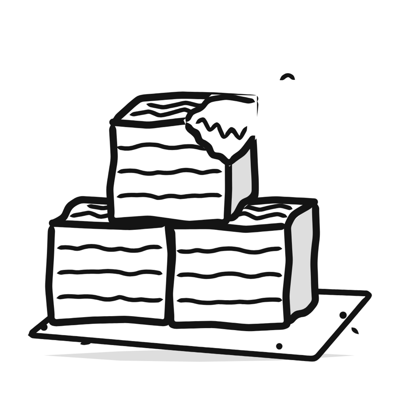 Soan papdi: a simple Big Heads style line drawing