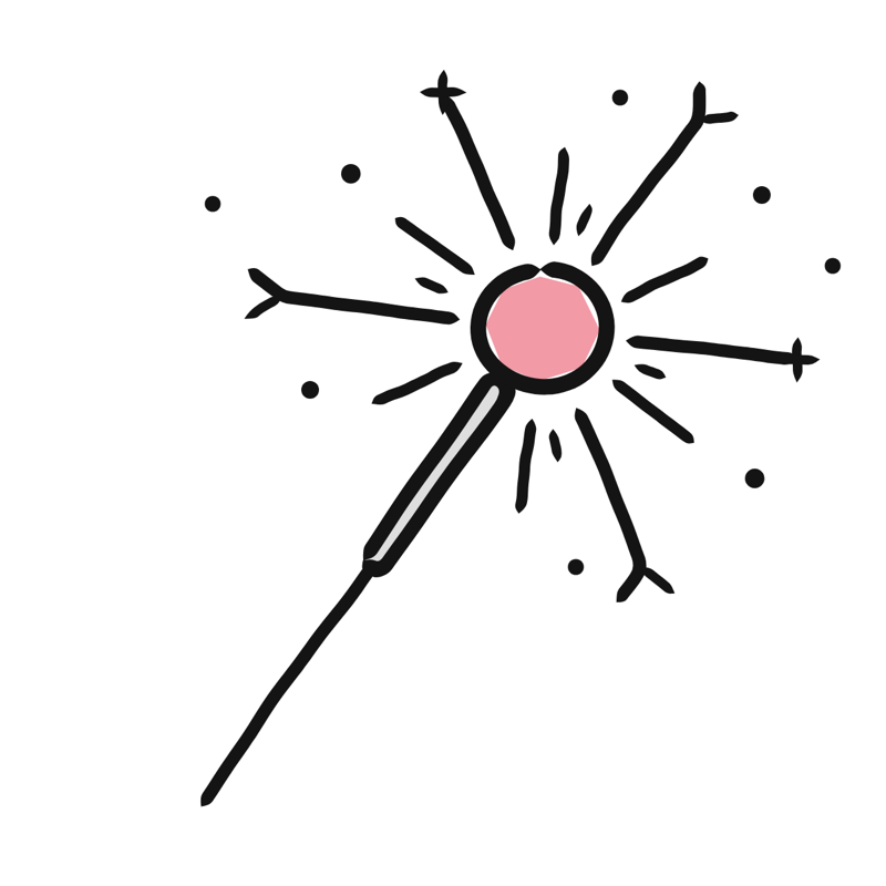 Sparkler: a simple Big Heads style line drawing