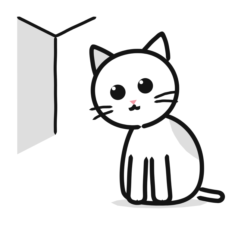 Staring at nothing: a simple Big Heads style line drawing