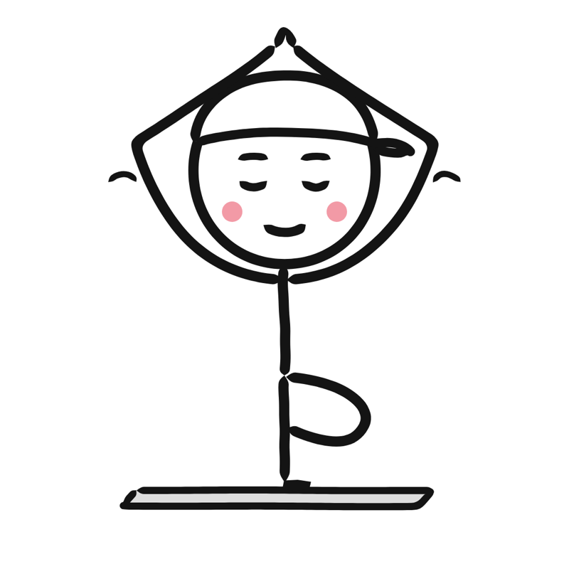 Yoga: a simple Big Heads style line drawing