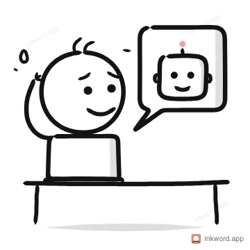 Asking AI for help illustration