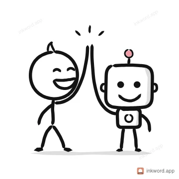 Human and AI illustration