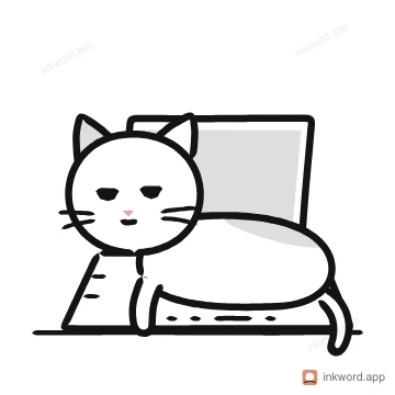 Cat on the keyboard illustration