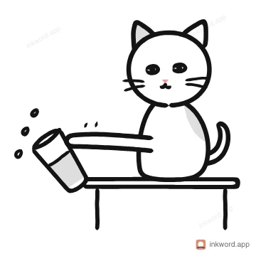 Knocking a glass off illustration