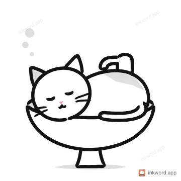 Sleeping in the sink illustration